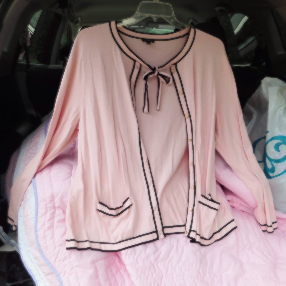 Talbots Pink and Black XL Cardigan